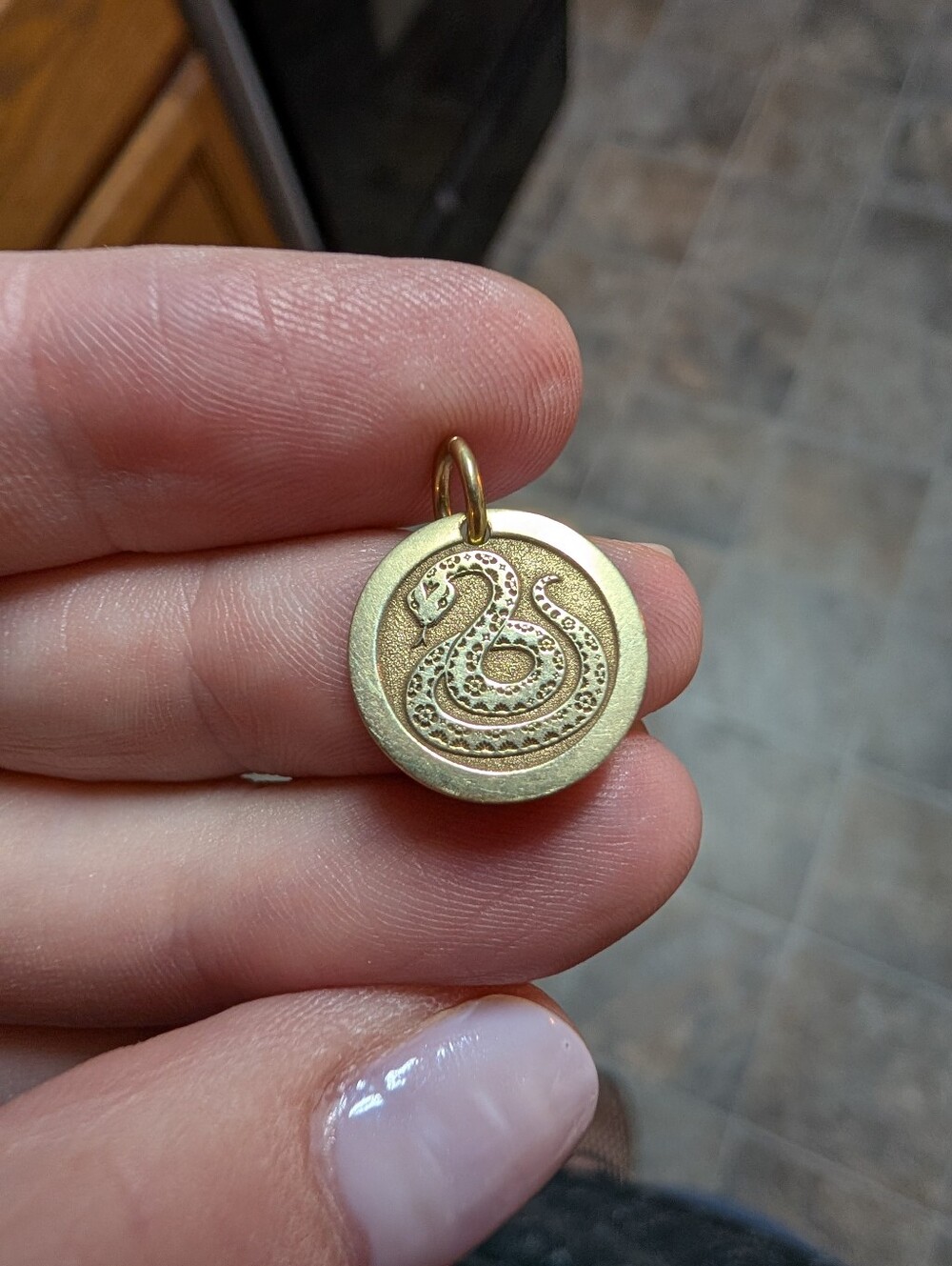 14K Solid Gold Snake Charm